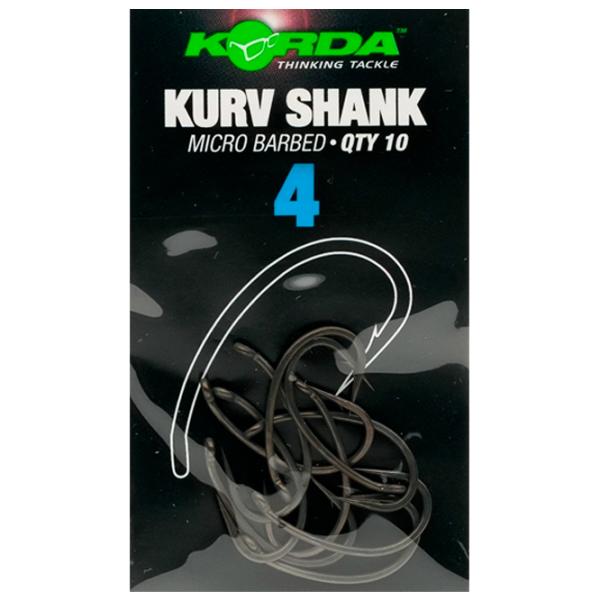 Set de cârlige Korda Kurv Shank Cantitatea în set - 10 / Mărimea - 4 photo 1