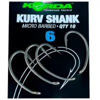 Набор крючков Korda Kurv Shank Количество в наборе - 10 / Размер - 6