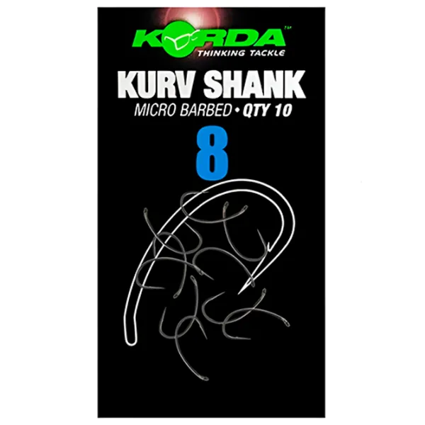 Set de cârlige Korda Kurv Shank Cantitatea în set - 10 / Mărimea - 8 photo 1