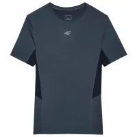 Tricou pentru bărbați 4F 4FWSS24TFTSM600-22S 88% poliester, 12% elastan/ Graphite