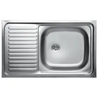 Chiuvetă Sanitec S416D 80 x 50 / Oțel inoxidabil / Silver