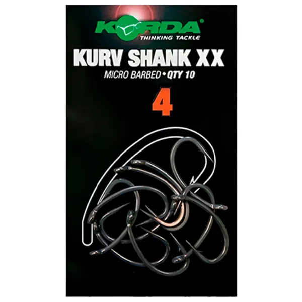 Set de cârlige Korda Kurv Shank XX Cantitatea în set - 10 / Mărimea - 4 photo 1