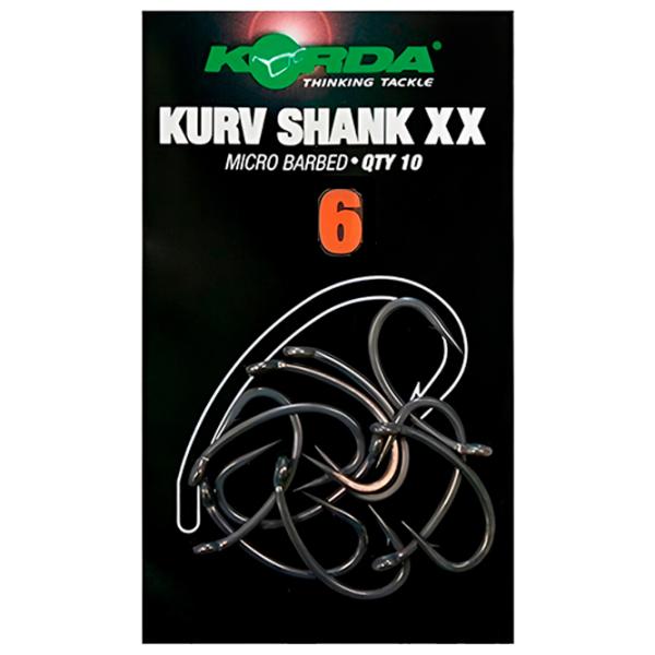 Набор крючков Korda Kurv Shank XX Количество в наборе - 10 / Размер - 6 photo 1