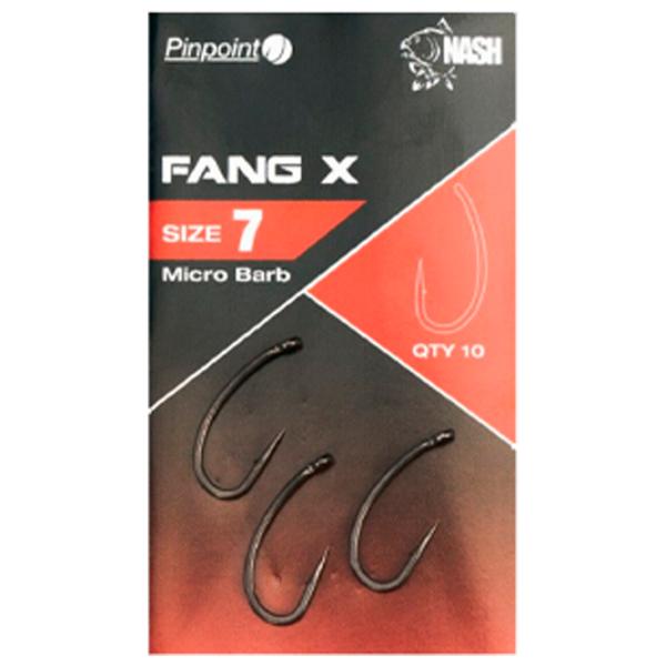 Set de cârlige Nash Pinpoint Fang X Micro Barb Cantitatea în set - 10 / Mărimea - 7 photo 1