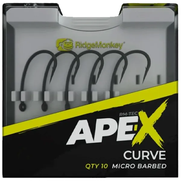 Set de cârlige Ridge Monkey Ape-X Curve Barbed Cantitatea în set - 10 / Mărimea - 8 photo 1