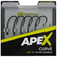 Набор крючков Ridge Monkey Ape-X Curve Barbed Количество в наборе - 10 / Размер - 8