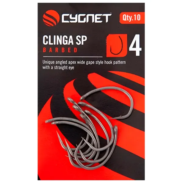 Set de cârlige Cygnet Clinga SP Hooks Barbed Cantitatea în set - 10 / Mărimea - 4 photo 1
