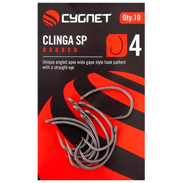 Set de cârlige Cygnet Clinga SP Hooks Barbed Cantitatea în set - 10 / Mărimea - 4 photo 1