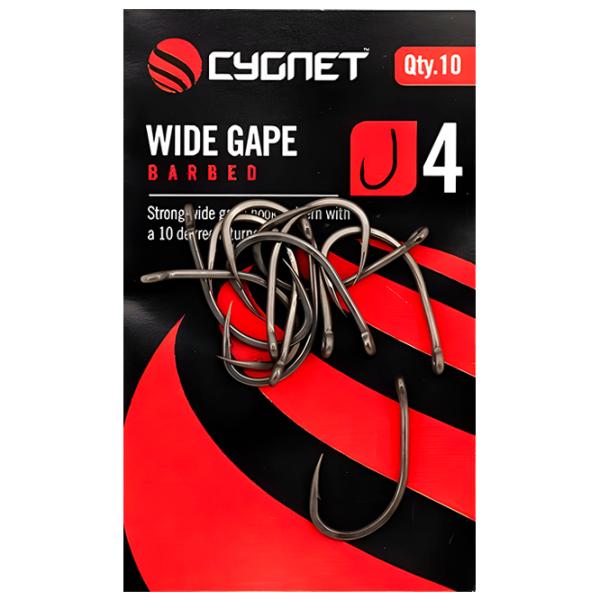 Set de cârlige Cygnet Wide Gape Barbed Cantitatea în set - 10 / Mărimea - 4 photo 1