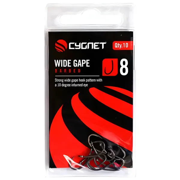 Set de cârlige Cygnet Wide Gape Barbed Cantitatea în set - 10 / Mărimea - 8 photo 1