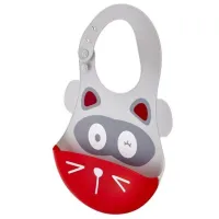 Bavetă BabyJem Soft Baby Bib Clasică/ Silicon/ Gray