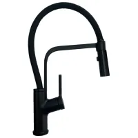 Baterie pentru bucătărie SanDonna ANDRA Mono comandă/ pivotantă/ Alamă/ Black