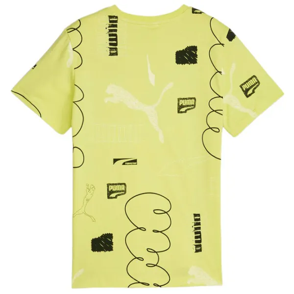 Tricou pentru băieți Puma Classics Brand Love Aop Tee B 164/ Lime Sheen photo 1