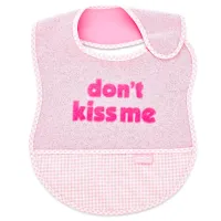 Слюнявчик BabyJem Dont Kiss Me Классическая/ Хлопок/ Розовый