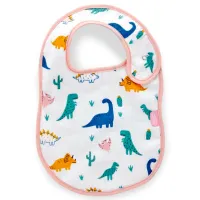 Слюнявчик BabyJem Дино Классическая/ Хлопок/ Белый