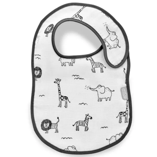 Слюнявчик BabyJem Zoo Классическая/ Муслин/ Серый photo 1