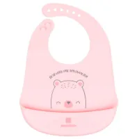 Bavetă Kikka Boo Bear With Me Clasică/ Silicon/ Pink