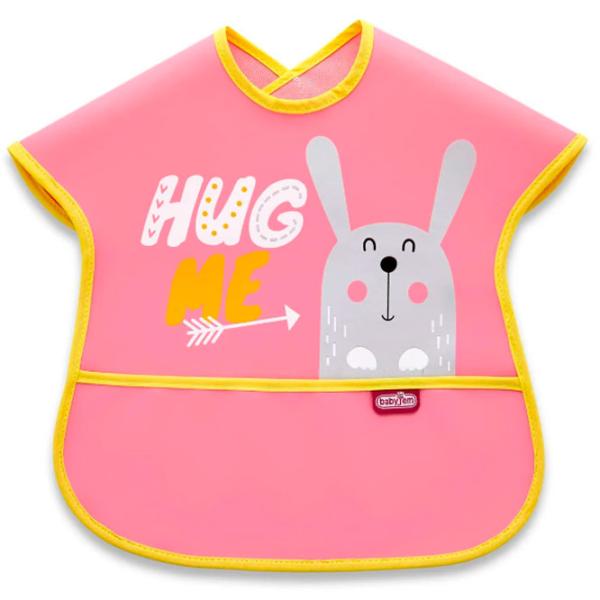 Слюнявчик BabyJem Poly Large Bib Рубашка/ Хлопок/ Розовый photo 1