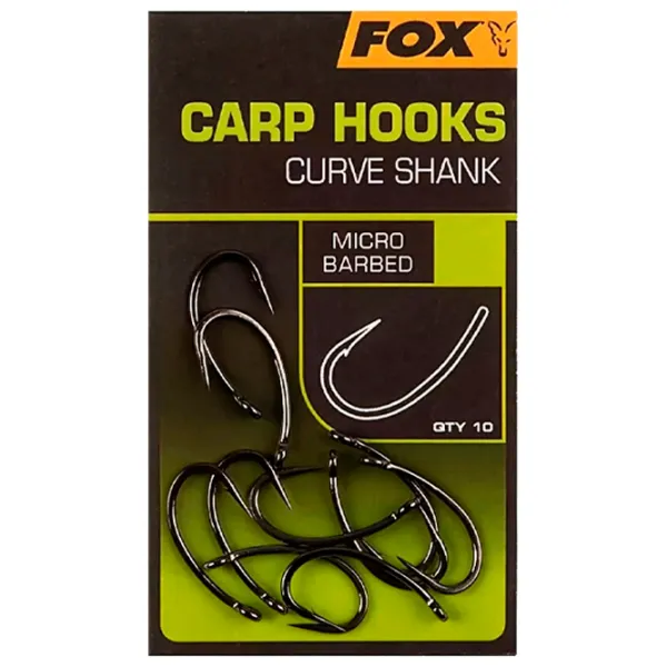 Set de cârlige Fox Carp Hooks Curve Shank Cantitatea în set - 10 / Mărimea - 2 photo 1 Set de cârlige Fox Carp Hooks Curve Shank Cantitatea în set - 10 / Mărimea - 2 photo 1