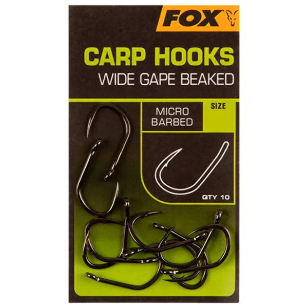 Set de cârlige Fox Carp Hooks Wide Gape Beaked Cantitatea în set - 10 / Mărimea - 6 photo 1