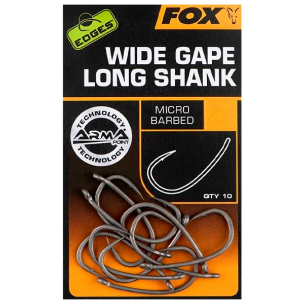 Set de cârlige Fox Edges Armapoint Super Wide Gape Long shank Cantitatea în set - 10 / Mărimea - 5 photo 1