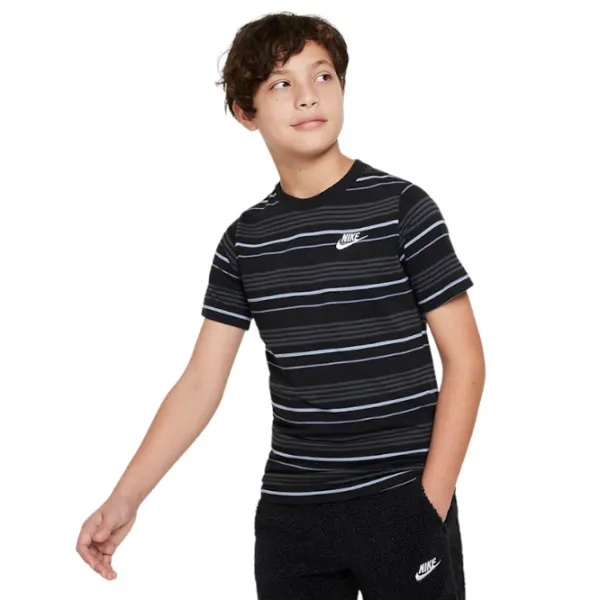 Футболка для мальчиков Nike K Nsw Tee Club Stripe XS/ Черный photo 1