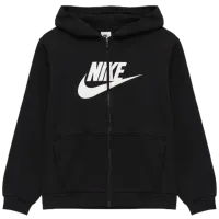 Hanorac pentru fetiţe Nike K Nsw Club Flc Hd Fz Ls Hbr S/ Black