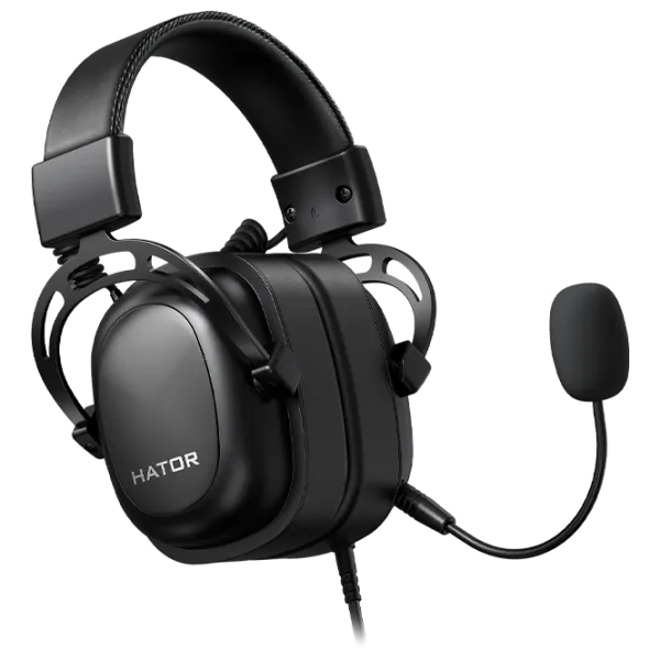 Căști Hator Hypergang 2 Matte Black Cu fir/ Gaming photo 1