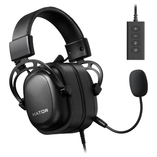 Căști Hator Hypergang 2 USB 7.1 Matte Black Cu fir/ Gaming photo 1
