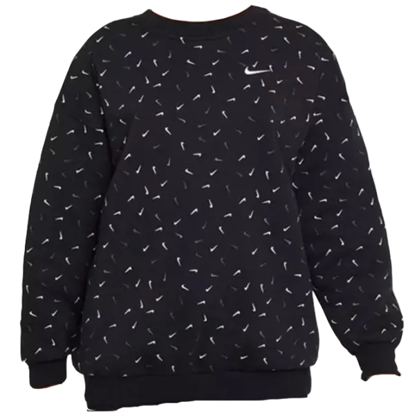 Hanorac pentru fetiţe Nike G Nsw Icon Flc Crew Logo Prnt M/ Black photo 1 Hanorac pentru fetiţe Nike G Nsw Icon Flc Crew Logo Prnt M/ Black photo 1