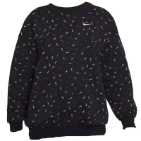 Hanorac pentru fetiţe Nike G Nsw Icon Flc Crew Logo Prnt M/ Black