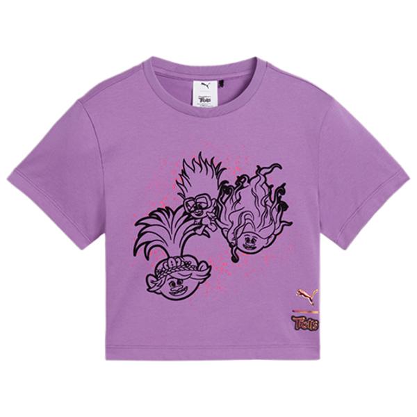 Tricou pentru fete Puma X Trolls Graphic Tee G 99 - 104 cm / Purple photo 1