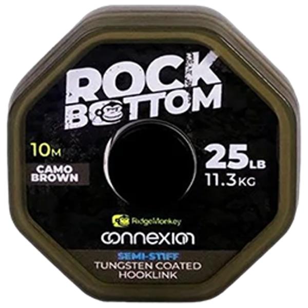 Fir pentru pescuit Ridge Monkey Connexion Rock Bottom Tungsten Semi Stiff Coated Hooklink 10 m/ 11.3 kg photo 1