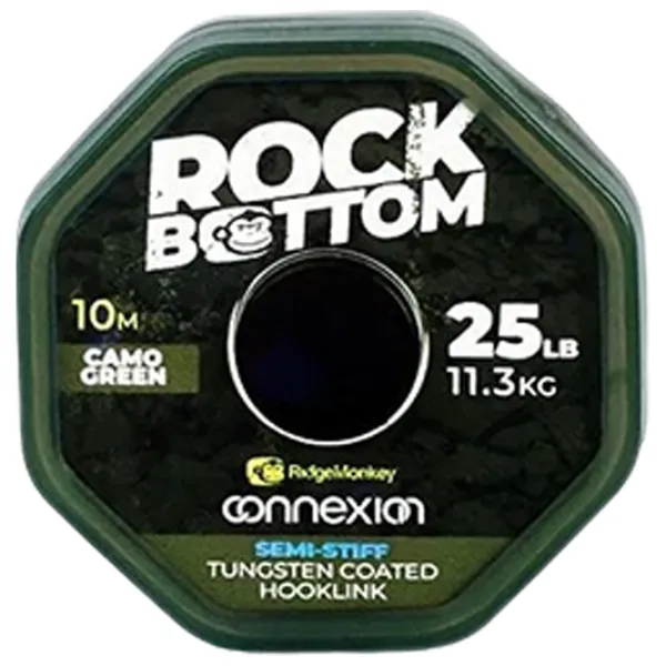 Шнур для рыбалки Ridge Monkey Connexion Rock Bottom Tungsten Semi Stiff Coated Hooklink 10 м/ 11.3 кг photo 1