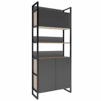 Стеллаж Deco Urban 90 Double Box 210см x 90см x 34см cm/ ЛДСП/ Black