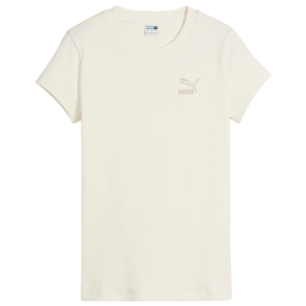 Футболка для женщин Puma Classics Ribbed Slim Tee 39% полиэстер/ Бесцветный photo 1