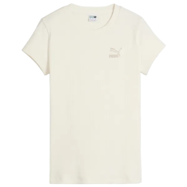 Футболка для женщин Puma Classics Ribbed Slim Tee 39% полиэстер/ Бесцветный photo 1