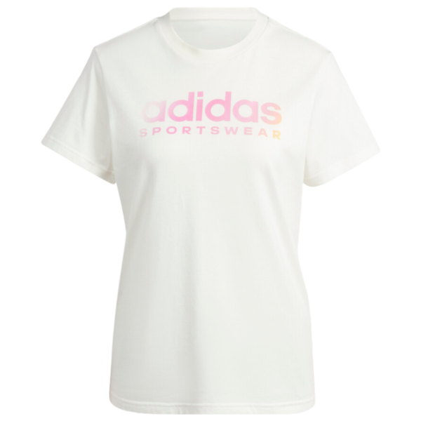 Tricou pentru femei Adidas W Lin Spw Gt 100% bumbac/ White photo 1