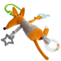 Jucarie zornaitoare pentru carucior BabyJem Vulpita Gri de la 0 luni