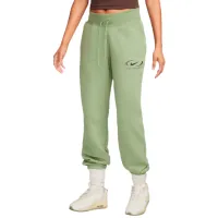 Спортивные брюки для женщин Nike W Nsw Phnx Flc Hr Os Pant Prnt S/ Dark Olive Green