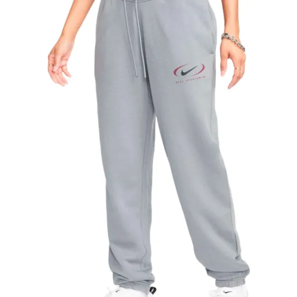 Pantaloni sportivi pentru femei Nike W Nsw Phnx Flc Hr Os Pant Prnt XS/ Gray photo 1