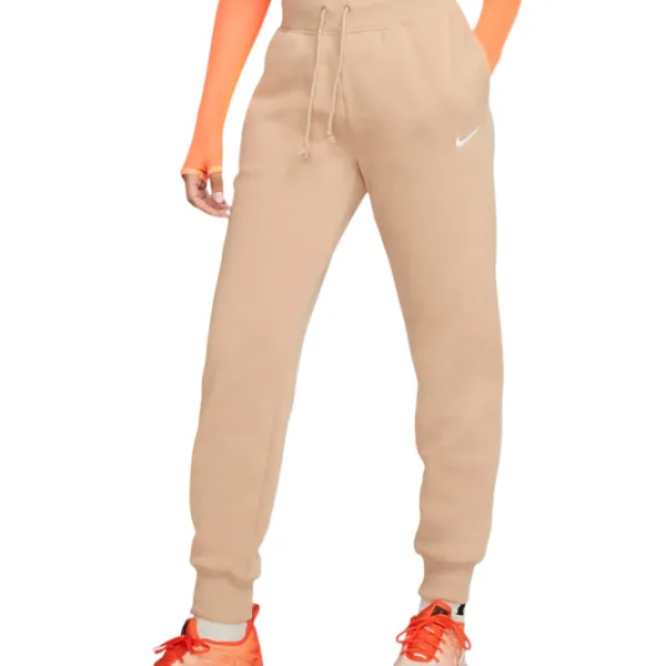 Pantaloni sportivi pentru femei Nike W Nsw Phnx Flc Hr Pant Std XS / Beige photo 1