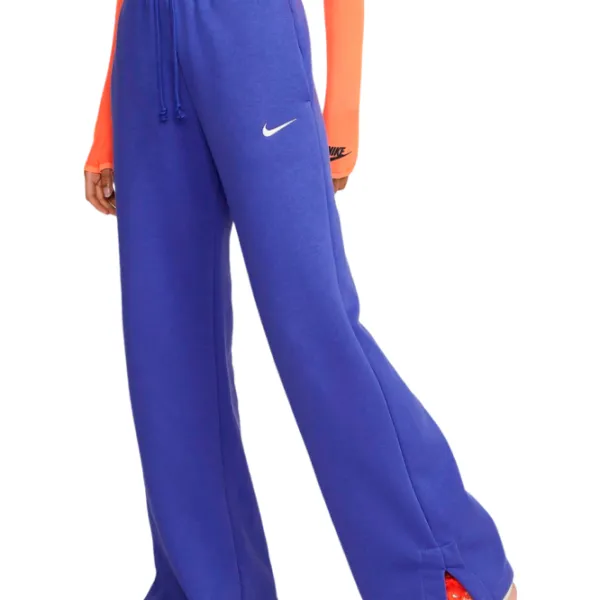 Pantaloni sportivi pentru femei Nike W Nsw Phnx Flc Hr Pant Wide L/ Navy photo 1