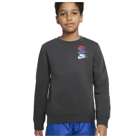Толстовка для мальчиков Nike B Nsw Si Flc Crew Bb L/ Черный