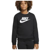 Толстовка для мальчиков Nike B Nsw Club + Hbr Crew 2 black XS/ Черный
