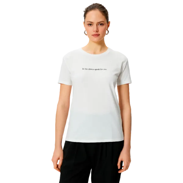 Tricou pentru femei Koton 4SAK50431EK 100% bumbac/ White photo 1