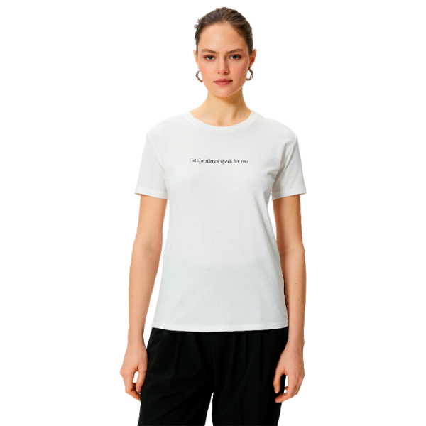 Tricou pentru femei Koton 4SAK50431EK 100% bumbac/ White photo 1