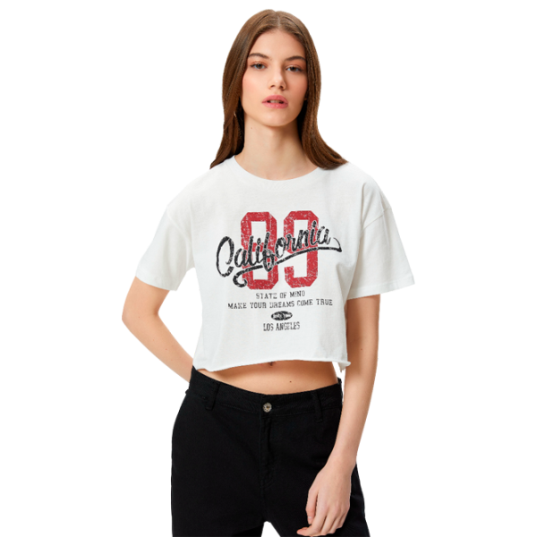 Футболка для женщин Koton 4SAL10079IK 100% хлопок/ Белый photo 1