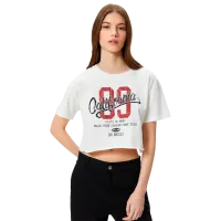 Tricou pentru femei Koton 4SAL10079IK 100% bumbac/ White