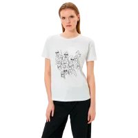 Tricou pentru femei Koton 4SAK50395EK 100% bumbac/ White
